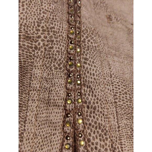 Chicos Platinum Sz 1 Women 8 Blazer Jacket Long Sleeve Hook Eye Front Brown - Picture 7 of 7